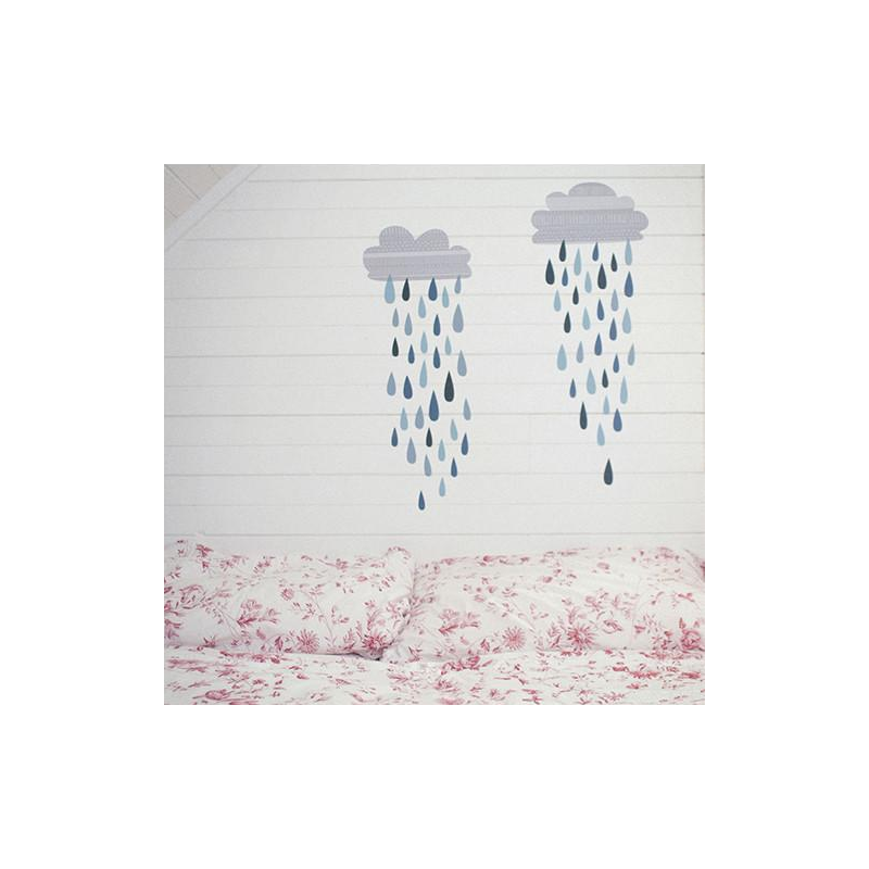 Υφασμάτινα Αυτοκόλλητα Βροχή (medium) Love Mae